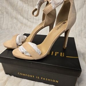 IDIFU Tan High Heel Sandals
